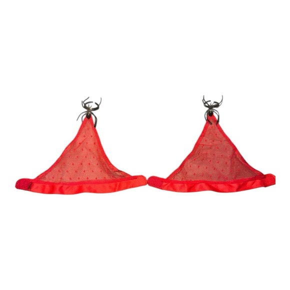 Fredrick's of Hollywood V-Neck Spiderwoman Long Sleeve Bodysuit Black/Red Medium - Picture 8 of 17